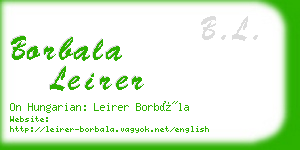borbala leirer business card